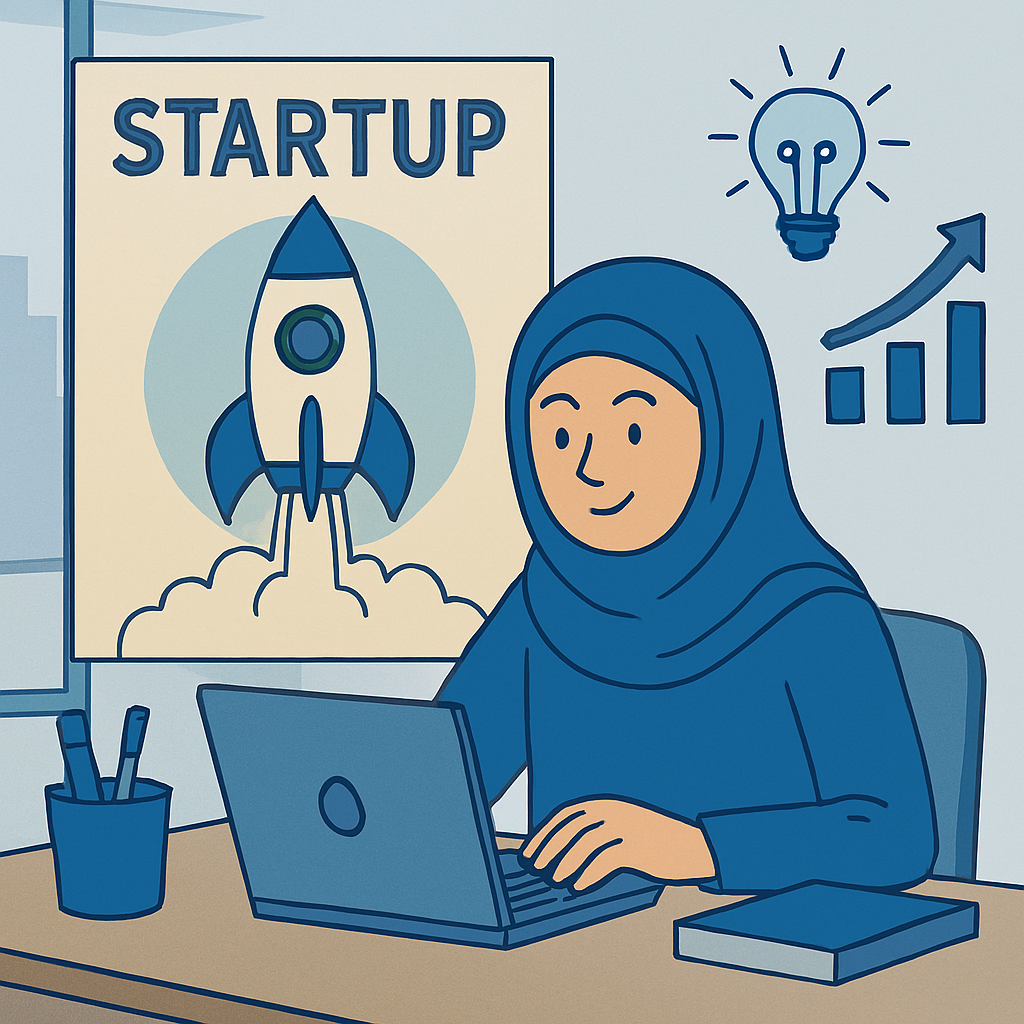 دانش اموز در حال برنامه ریزی برای استارتاپ