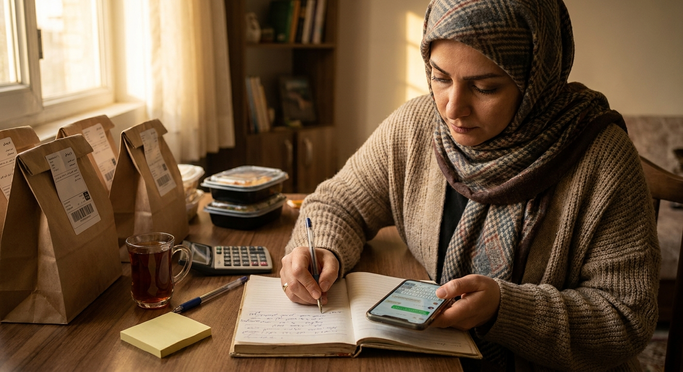 خانمی درحال برنامه ریزی و ثبت سفارشات خود