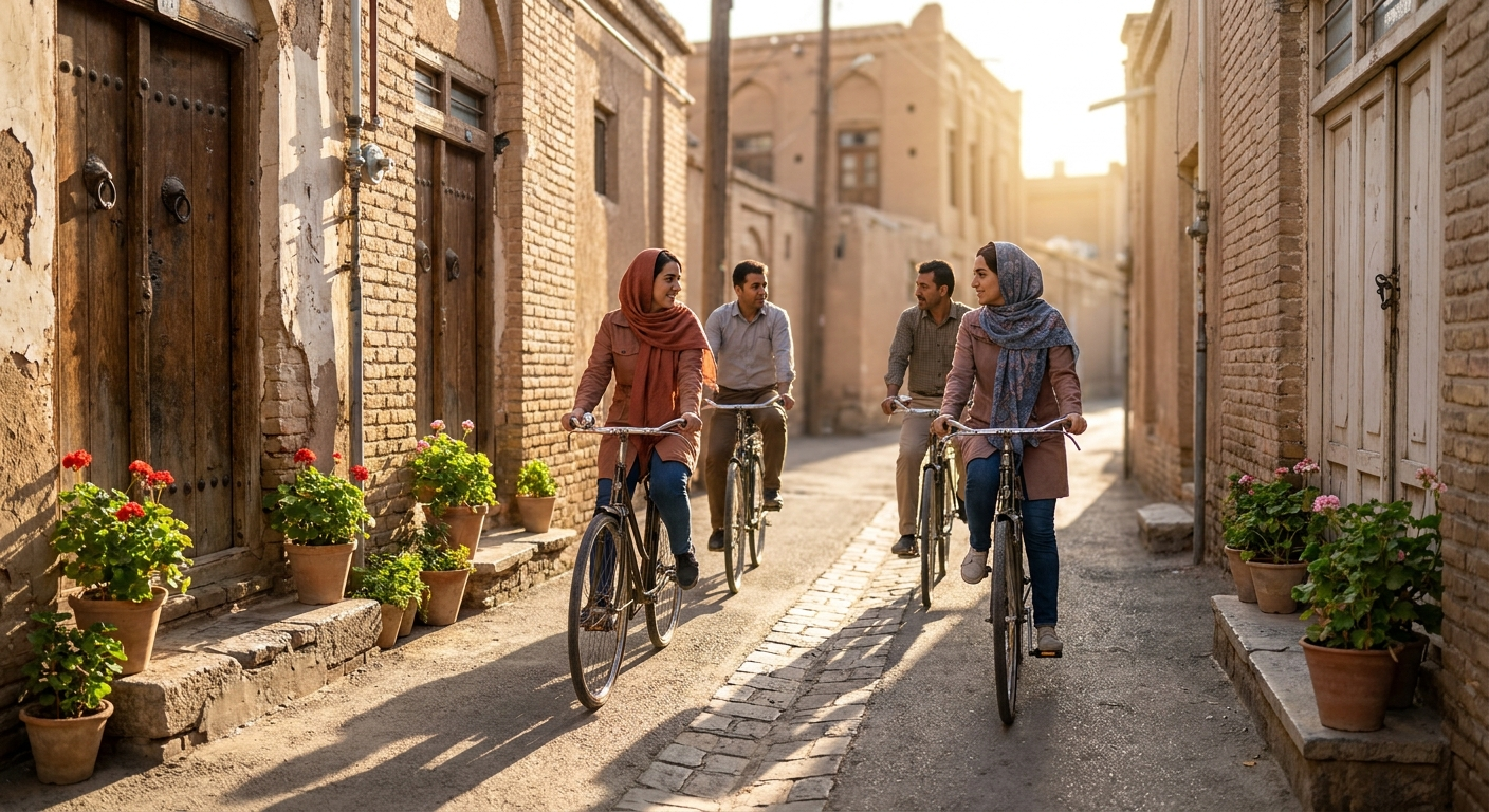 افراد درحال دوچرخه سواری